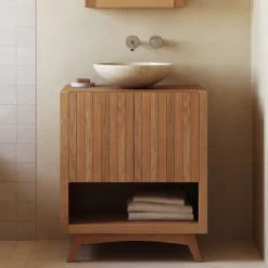 Kave Home Badkamermeubel Kuveni Met 2 deuren, hout (excl. waskom)* Badkameraccessoires|Badkamermeubels