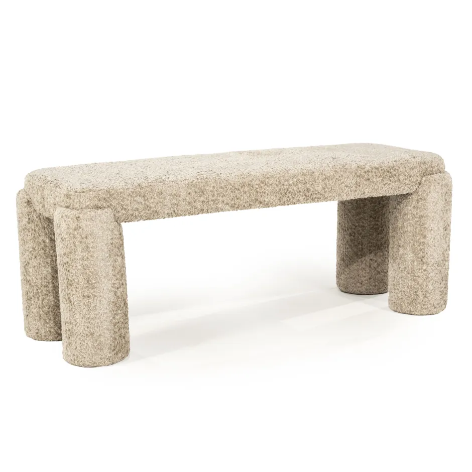 By-Boo Bankje Omla Fluffy, 119cm* Halbanken|Eetkamerbanken