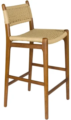Dutchbone Barkruk Cecile Gevlochten papier (zithoogte 68cm)* Barkruk Met Rugleuning