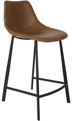 Dutchbone Barkruk Franky PU (zithoogte 65cm)* Barkruk Met Rugleuning|Barkruk Leer / Kunstleer