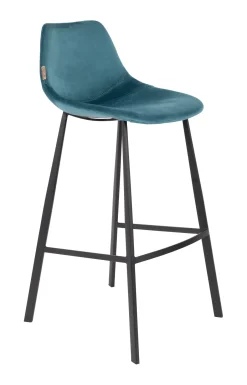 Dutchbone Barkruk Franky Velvet (zithoogte 80cm)* Barkruk Met Rugleuning
