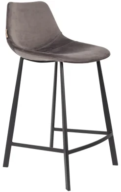 Dutchbone Barkruk Franky Velvet (zithoogte 65cm)* Barkruk Met Rugleuning