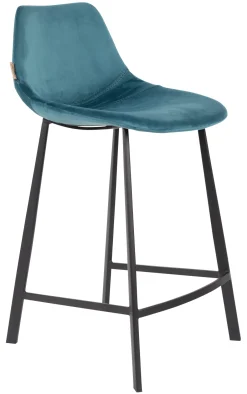 Dutchbone Barkruk Franky Velvet (zithoogte 65cm)* Barkruk Met Rugleuning
