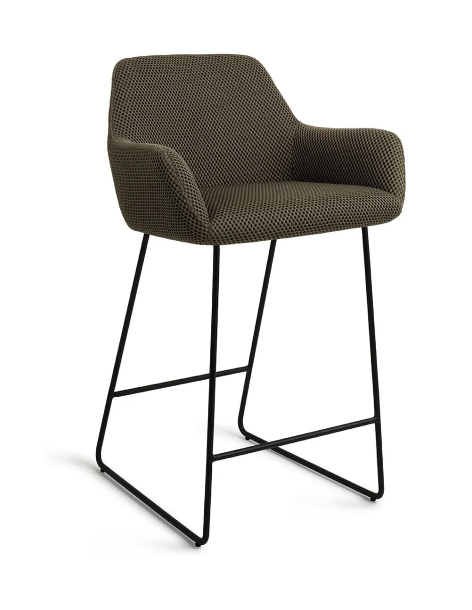 Jesper Home Barkruk Hiroo Slide Black (zithoogte 66cm)* Barkruk Met Rugleuning
