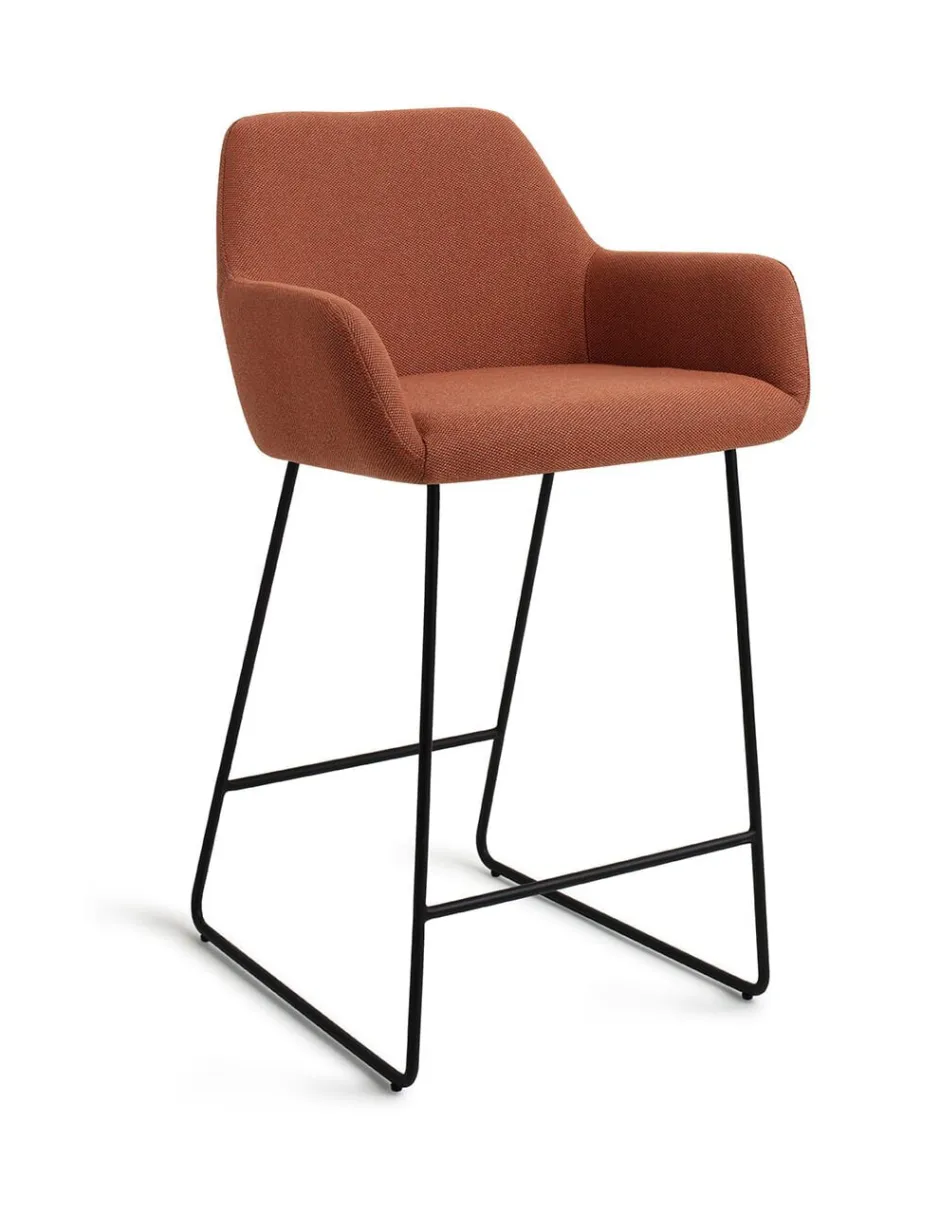 Jesper Home Barkruk Hiroo Slide Black (zithoogte 66cm)* Barkruk Met Rugleuning