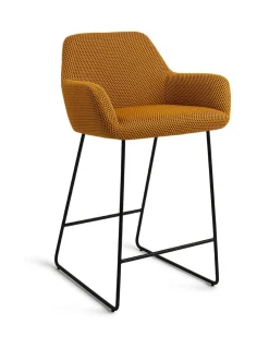 Jesper Home Barkruk Hiroo Slide Black (zithoogte 66cm)* Barkruk Met Rugleuning