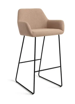 Jesper Home Barkruk Hiroo Slide Black (zithoogte 75cm)* Barkruk Met Rugleuning