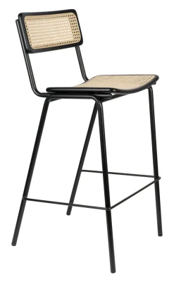 Zuiver Barkruk Jort Rotan (zithoogte 78cm)* Barkruk Met Rugleuning