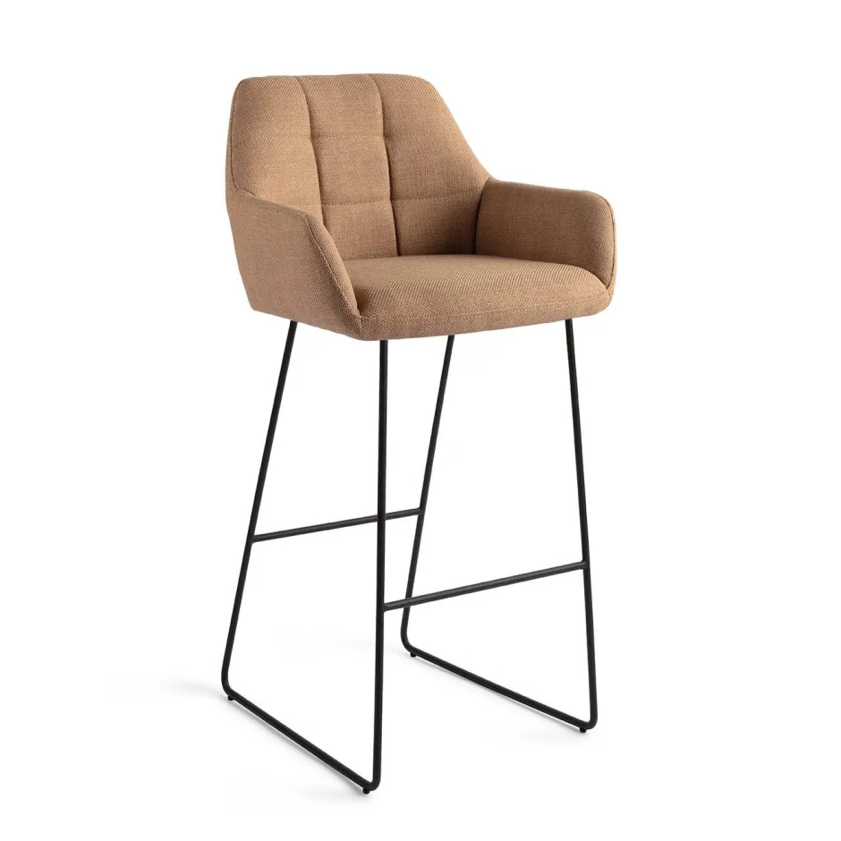 Jesper Home Barkruk Noto Slide Black (zithoogte 75cm)* Barkruk Met Rugleuning