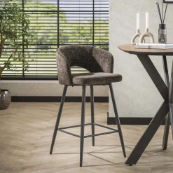LifestyleFurn Barstoel Arnie Renegade stof (zithoogte 69cm)* Barkruk Met Rugleuning