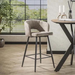 LifestyleFurn Barstoel Arnie Renegade stof (zithoogte 69cm)* Barkruk Met Rugleuning