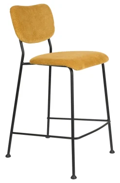 Zuiver Barstoel Benson Ribstof (zithoogte 65cm)* Barkruk Met Rugleuning