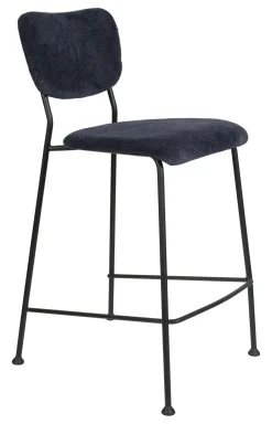 Zuiver Barstoel Benson Ribstof (zithoogte 65cm)* Barkruk Met Rugleuning