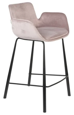 Zuiver Barstoel Brit Velvet (zithoogte 68cm)* Barkruk Met Rugleuning