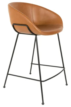 Zuiver Barstoel Feston PU leer (zithoogte 65cm)* Barkruk Met Rugleuning|Barkruk Leer / Kunstleer