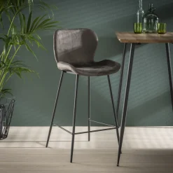 LifestyleFurn Barstoel Gael Velvet (zithoogte 67cm)* Barkruk Met Rugleuning