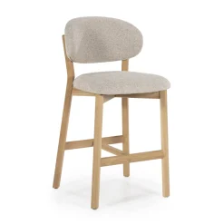 Eleonora Barstoel Mikky Eikenhout en stof (zithoogte 69cm)* Barkruk Met Rugleuning