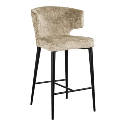 Richmond Interiors Barstoel Taylor Chenille (zithoogte 67cm)* Barkruk Met Rugleuning