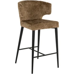 Richmond Interiors Barstoel Taylor Chenille (zithoogte 67cm)* Barkruk Met Rugleuning