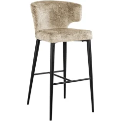 Richmond Interiors Barstoel Taylor Chenille (zithoogte 76cm)* Barkruk Met Rugleuning