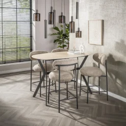 LifestyleFurn Bartafel Laycie Keramiek in Travertin-look, 140 x 75cm* Bartafels