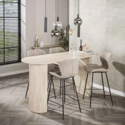 LifestyleFurn Bartafel Laycie Travertinlook, 178 x 70cm* Bartafels