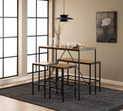 Bendt Bartafel set Deryk Eikenlook, Met 2 barstoelen en bankje* Bartafels