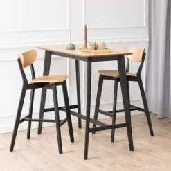 Bendt Bartafel Torkil Eiken met zwart onderstel, 120 x 60cm* Bartafels