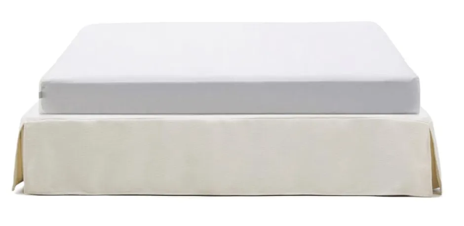 Kave Home Bed Jaira excl. hoofdbord, Chenille, kleur Wit* Bedden & Boxsprings