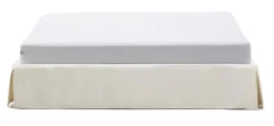 Kave Home Bed Jaira excl. hoofdbord, Chenille, kleur Wit* Bedden & Boxsprings
