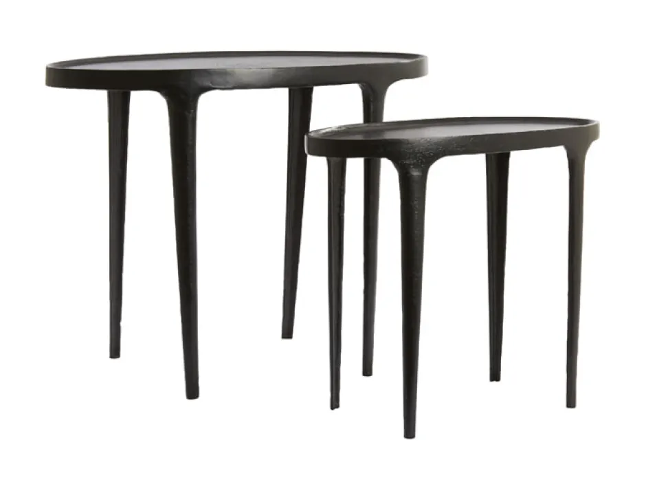 Light & Living Bijzettafel Arica Set van 2 stuks, kleur* Zwarte Bijzettafel|Bijzettafels Set