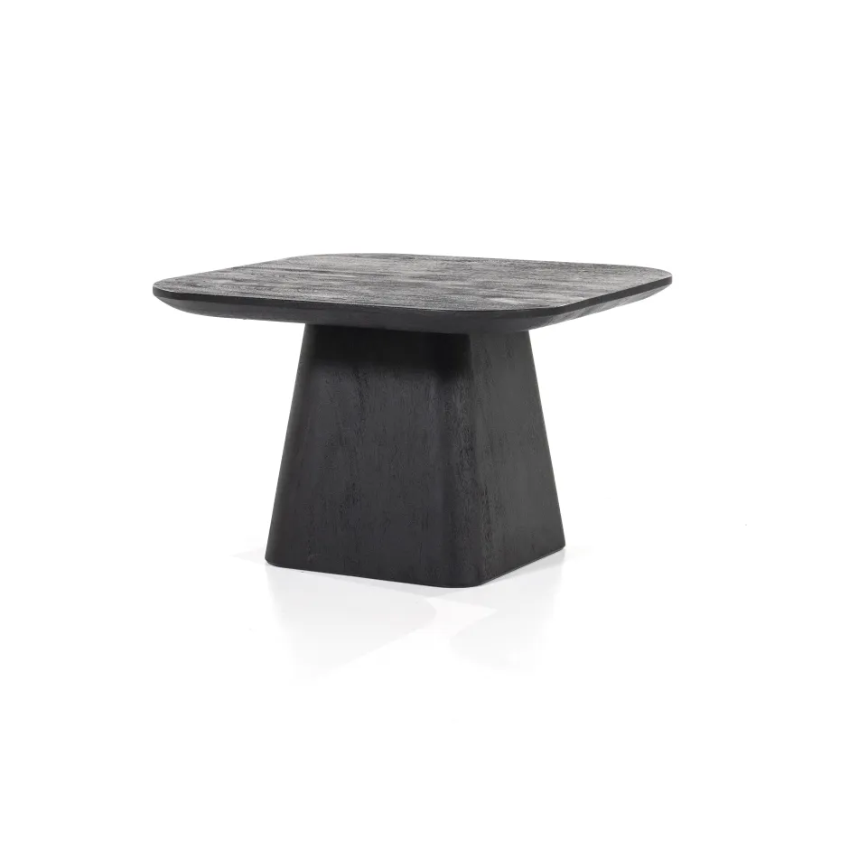 Eleonora Bijzettafel Aron Mangohout, 60 x 60cm* Zwarte Bijzettafel