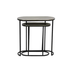Light & Living Bijzettafel Bocov Set van 2 stuks* Zwarte Bijzettafel|Bijzettafels Set