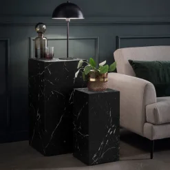 Artistiq Living Bijzettafel Christana Set van 2 stuks, Marmerlook* Zwarte Bijzettafel|Bijzettafels Set