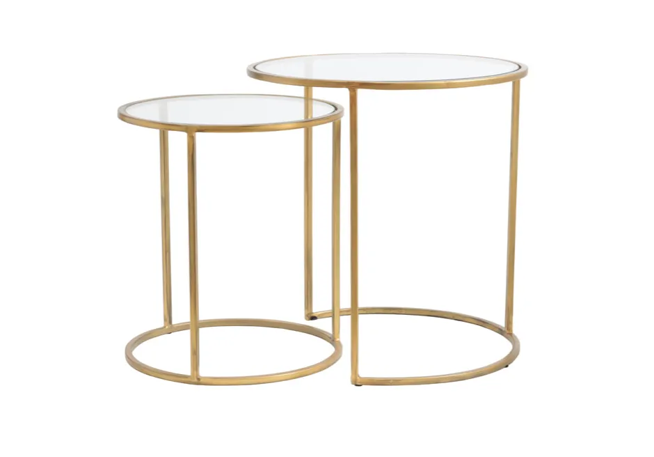 Light & Living Bijzettafel Duarte Set van 2 stuks* Zwarte Bijzettafel|Bijzettafels Set
