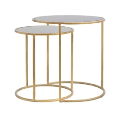 Light & Living Bijzettafel Duarte Set van 2 stuks* Zwarte Bijzettafel|Bijzettafels Set