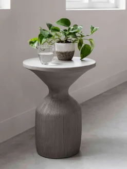 MUST Living Bijzettafel Flora, 51cm, kleur Olijf* Ronde Bijzettafel