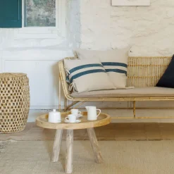 Kave Home Bijzettafel Glenda hout* Ronde Bijzettafel