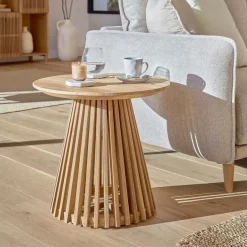 Kave Home Bijzettafel Jeanette 50cm* Zwarte Bijzettafel|Ronde Bijzettafel