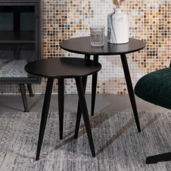 ZILT Bijzettafel Kevan set van 2 stuks* Zwarte Bijzettafel|Bijzettafels Set