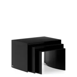 Kave Home Bijzettafel Litto MDF, Set van 3 stuks, kleur* Zwarte Bijzettafel