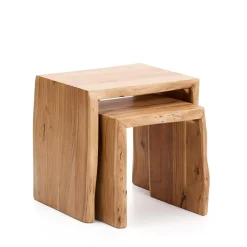 Kave Home Bijzettafel Lomiri Acaciahout, Set van 2 stuks* Bijzettafels Set