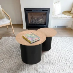 Artistiq Living Bijzettafel Maurita Kurk, Set van 2* Zwarte Bijzettafel|Bijzettafels Set