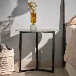 Kave Home Bijzettafel Raeam* Zwarte Bijzettafel|Ronde Bijzettafel