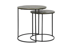 Light & Living Bijzettafel Rengo Set van 2 stuks* Zwarte Bijzettafel|Bijzettafels Set