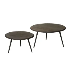 RENEW Bijzettafel Rolo Teakhout, Set van 2 stuks, kleur* Bijzettafels Set|Ronde Bijzettafel