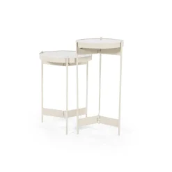 By-Boo Bijzettafel Sib Set van 2 stuks* Bijzettafels Set|Ronde Bijzettafel
