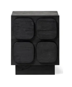 Jesper Home Bijzettafel Sirkka Mindihout, 45 x 47cm* Zwarte Bijzettafel