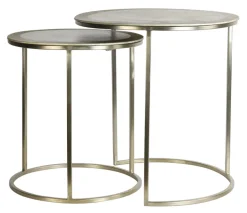 Light & Living Bijzettafel Talca Set van 2 stuks, 40/50cm* Bijzettafels Set|Ronde Bijzettafel