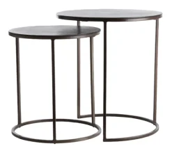 Light & Living Bijzettafel Talca Set van 2 stuks, 40/50cm* Bijzettafels Set|Ronde Bijzettafel